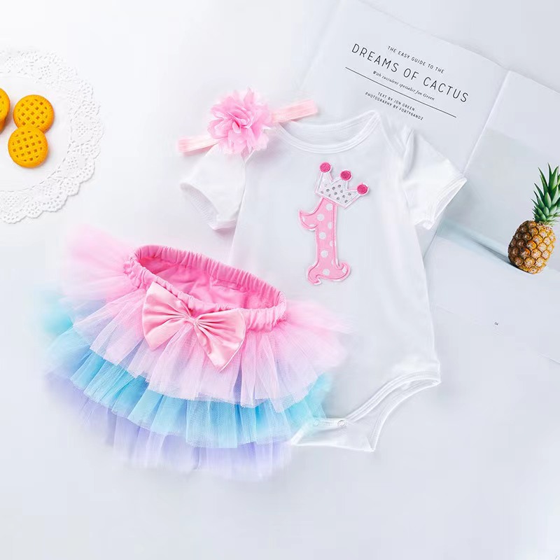 Baby Clothing Online - Ensemble Tutu d'anniversaire pour bébé, barboteuse