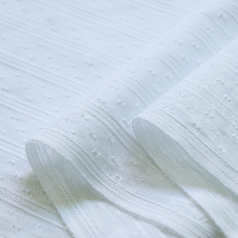 Tissu Jacquard en Coton Blanc  - Baby Clothing Organic avis et prix