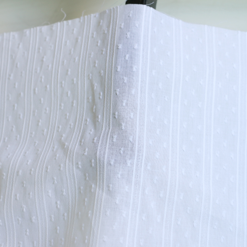 Tissu Jacquard en Coton Blanc  - Baby Clothing Organic avis et prix